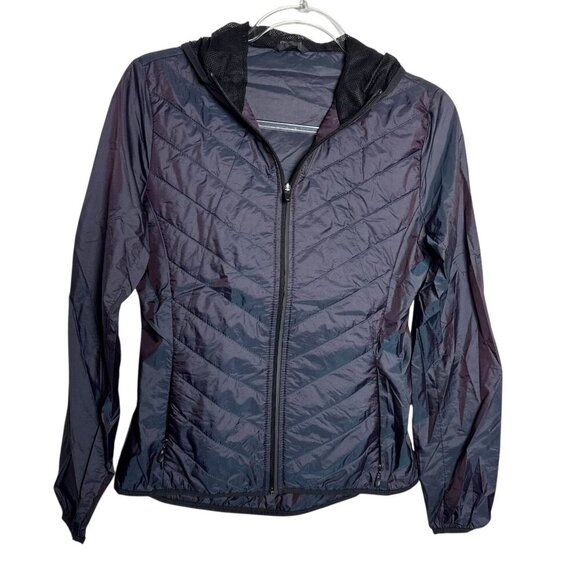 Oysho Women’s Featherweight Hooded Jacket Size Small Dark Gray Zip Up quilted - Picture 1 of 8